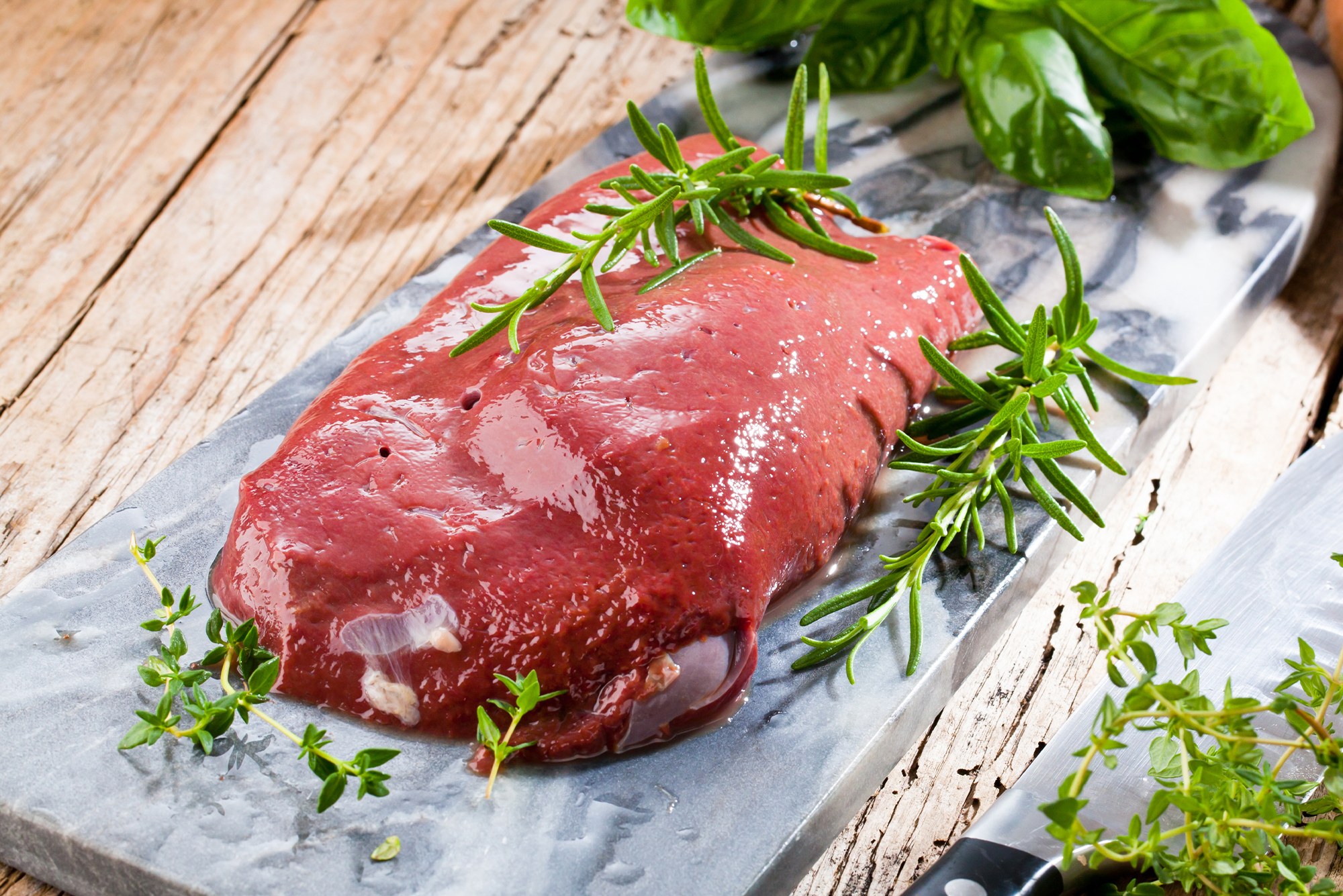 Sous-vide cooked veal saddle with truffle jus